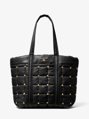 30F1G9ST3Y - Stirling Large Studded Quilted Recycled Polyester Tote Bag BLACK