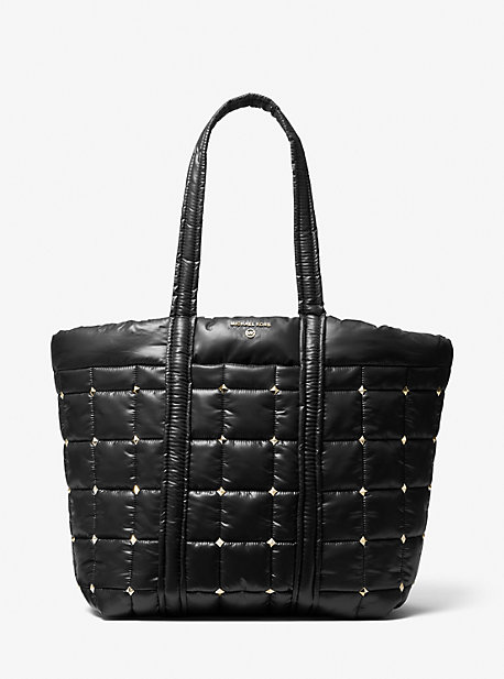 30F1G9ST4Y - Stirling Extra-Large Studded Quilted Recycled Polyester Tote Bag BLACK
