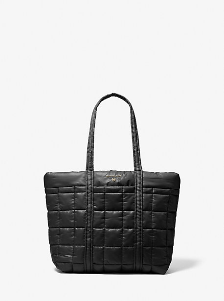30F1G9ST5B - Stirling Small Quilted Recycled Polyester Tote Bag BLACK