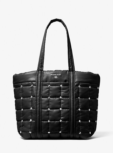 30F1S9ST3Y - Stirling Large Studded Quilted Recycled Polyester Tote Bag BLACK
