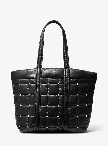 30F1S9ST4Y - Stirling Extra-Large Studded Quilted Recycled Polyester Tote Bag BLACK
