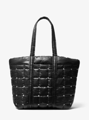 30F1S9ST4Y - Stirling Extra-Large Studded Quilted Recycled Polyester Tote Bag BLACK