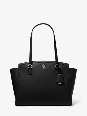 30F2G7CT3T - Chantal Large Pebbled Leather Tote Bag BLACK