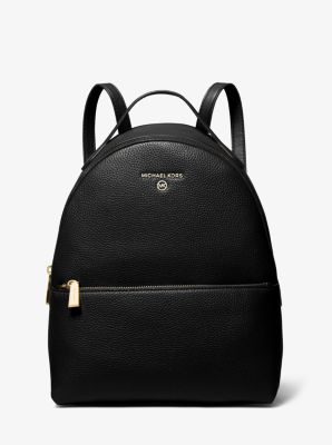 30F2G9VB2L - Valerie Medium Pebbled Leather Backpack BLACK