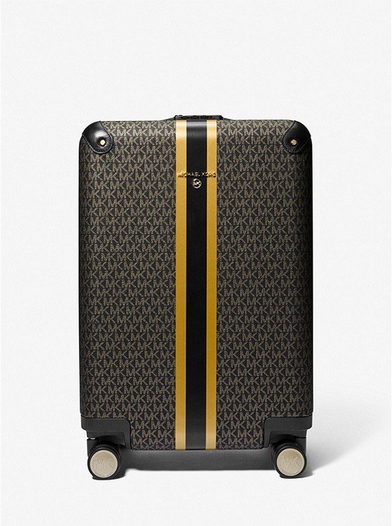 MK 30F2GTFT5M Metallic Logo Stripe Suitcase BLACK/GOLD