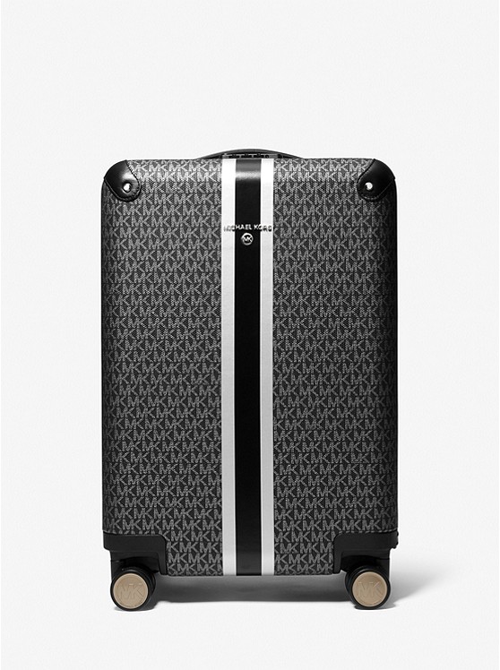 MK 30F2STFT5P Logo Stripe Suitcase BLACK/SILVER