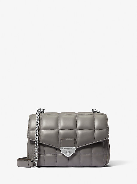 30H0S1SL1T - SoHo Small Quilted Leather Shoulder Bag HEATHER GREY