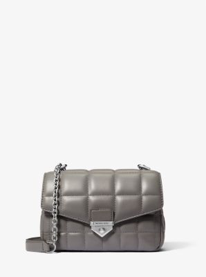 30H0S1SL1T - SoHo Small Quilted Leather Shoulder Bag HEATHER GREY