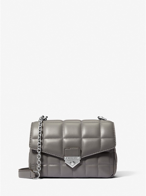 MK 30H0S1SL1T SoHo Small Quilted Leather Shoulder Bag HEATHER GREY