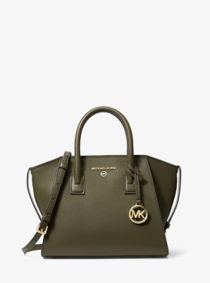 30H1G4VS5L - Avril Small Leather Top-Zip Satchel OLIVE