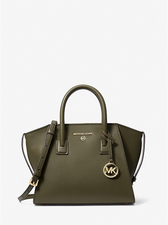 MK 30H1G4VS5L Avril Small Leather Top-Zip Satchel OLIVE