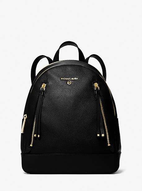 30H1GBNB2L - Brooklyn Medium Pebbled Leather Backpack BLACK