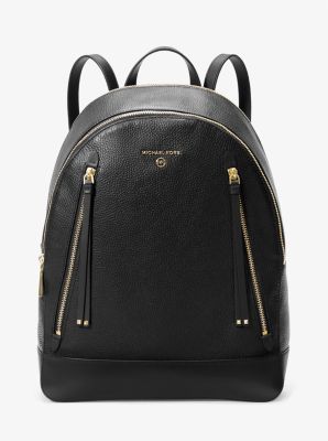 30H1GBNB7L - Brooklyn Large Pebbled Leather Backpack BLACK