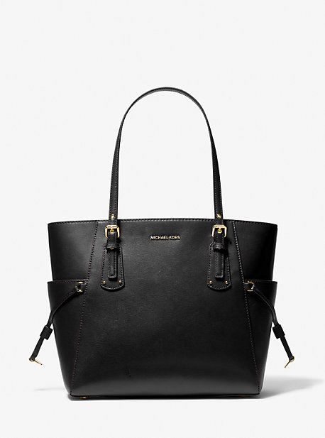 30H1GV6T1L - Voyager Small Leather Tote Bag BLACK