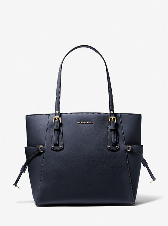 MK 30H1GV6T4T Voyager Small Saffiano Leather Tote Bag NAVY