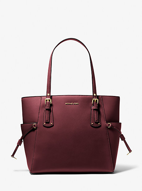 30H1GV6T4T - Voyager Small Saffiano Leather Tote Bag MERLOT
