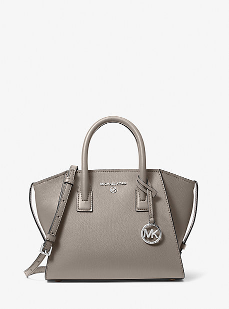 30H1S4VS5L - Avril Small Leather Top-Zip Satchel PEARL GREY