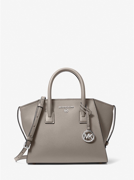 MK 30H1S4VS5L Avril Small Leather Top-Zip Satchel PEARL GREY