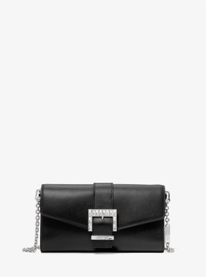 30H1S5PC2L - Penelope Medium Leather Clutch BLACK