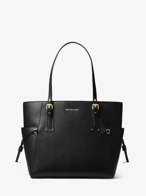 30H7GV6T9L - Voyager Small Crossgrain Leather Tote Bag BLACK