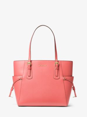 30H7GV6T9L - Voyager Small Crossgrain Leather Tote Bag PINK GRAPEFRUIT