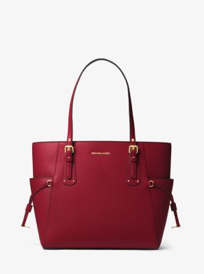 30H7GV6T9L - Voyager Small Crossgrain Leather Tote Bag MAROON