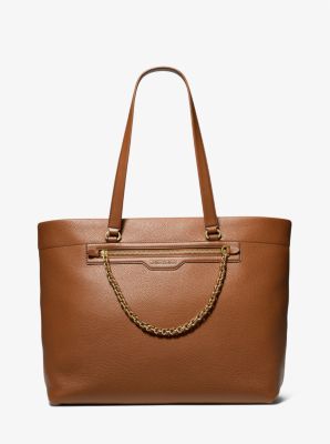 30R3G04T3L - Slater Large Pebbled Leather Tote Bag LUGGAGE