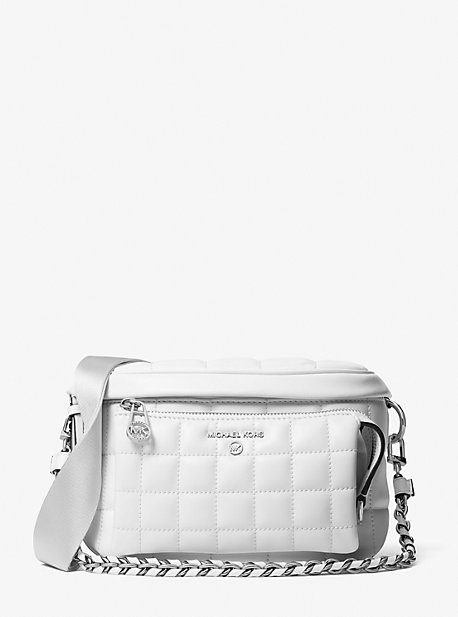30R3S04M6I - Slater Medium Quilted Leather Sling Pack OPTIC WHITE