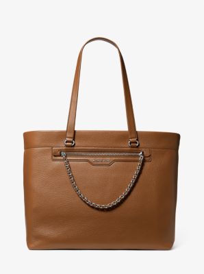 30R3S04T3L - Slater Large Pebbled Leather Tote Bag LUGGAGE
