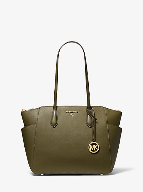 30S2G6AT2L - Marilyn Medium Saffiano Leather Tote Bag OLIVE