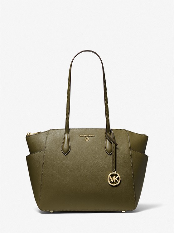 MK 30S2G6AT2L Marilyn Medium Saffiano Leather Tote Bag OLIVE
