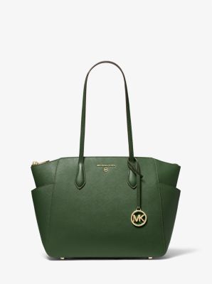 30S2G6AT2L - Marilyn Medium Saffiano Leather Tote Bag AMAZON GREEN