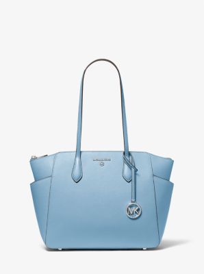 30S2S6AT2L - Marilyn Medium Saffiano Leather Tote Bag CHAMBRAY