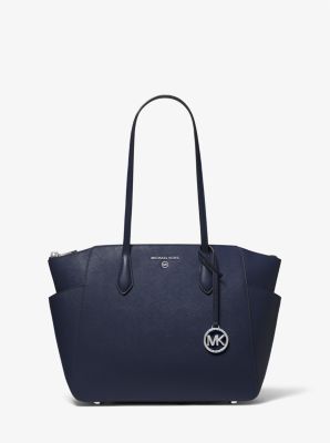 30S2S6AT2L - Marilyn Medium Saffiano Leather Tote Bag NAVY