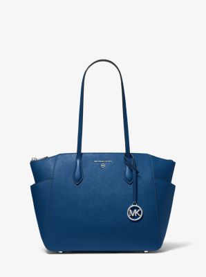 30S2S6AT2L - Marilyn Medium Saffiano Leather Tote Bag RIVER BLUE
