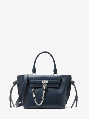 30S2S9HS0L - Hamilton Legacy Small Leather Belted Satchel NAVY