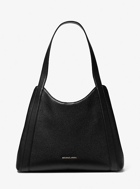 30S3G8DE3L - Rosemary Large Pebbled Leather Shoulder Bag BLACK