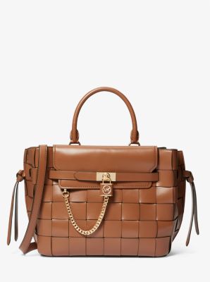 30S3G9HS7L - Hamilton Legacy Large Woven Leather Belted Satchel LUGGAGE