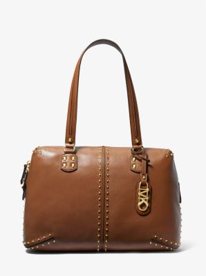 30S3GATE3L - Astor Large Studded Leather Tote Bag LUGGAGE