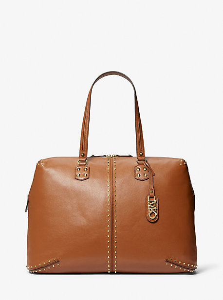 30S3GATU4L - Astor Extra-Large Studded Leather Weekender Bag LUGGAGE