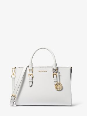 30S3GYDS8L - Sally Medium 2-in-1 Saffiano Leather Satchel OPTIC WHITE