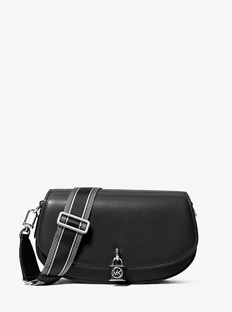 30S3SIMM8L - Mila Medium Leather Messenger Bag BLACK