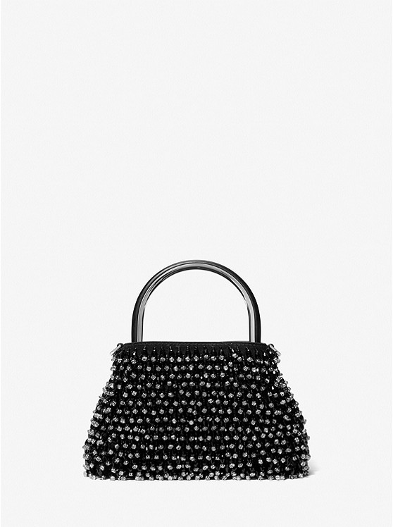 MK 30S3SRIL0S Limited-Edition Rosie Extra-Small Embellished Suede Shoulder Bag BLACK
