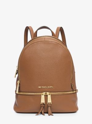 30S5GEZB1L - Rhea Medium Leather Backpack ACORN