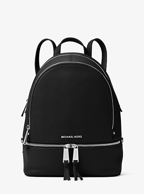 30S5SEZB1L - Rhea Medium Leather Backpack   BLACK