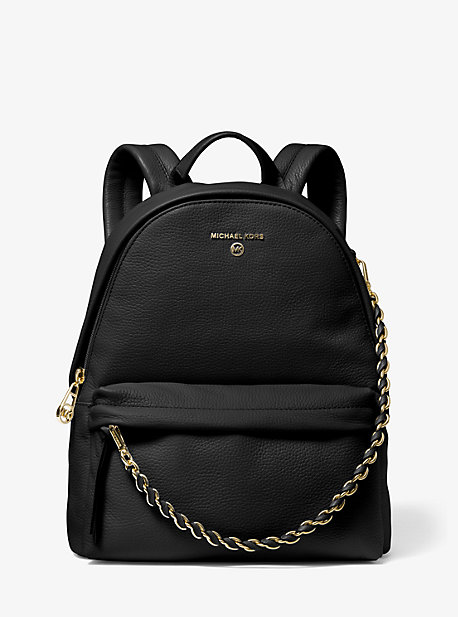 30T0G04B1L - Slater Medium Pebbled Leather Backpack BLACK