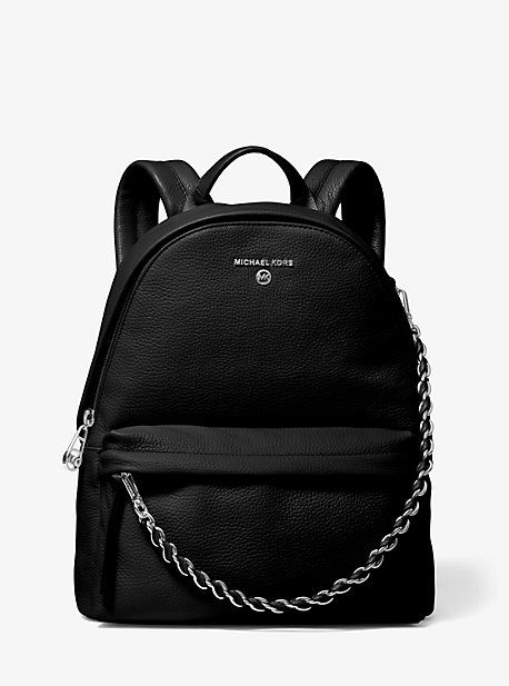 30T0S04B1L - Slater Medium Pebbled Leather Backpack BLACK