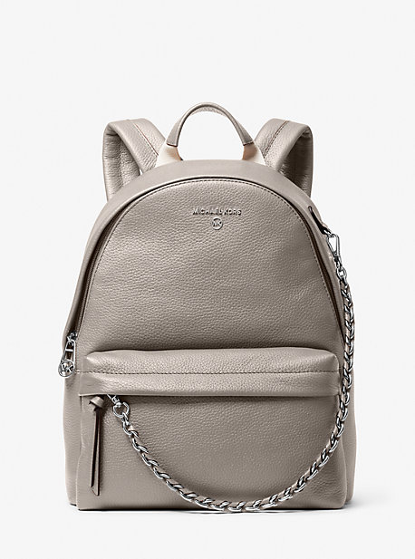30T0S04B1L - Slater Medium Pebbled Leather Backpack PEARL GREY