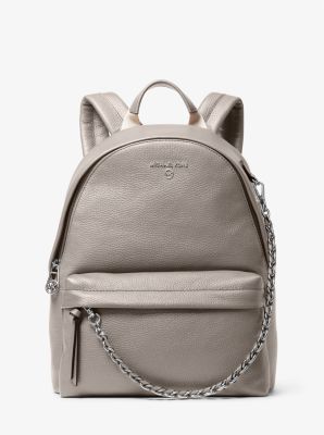 30T0S04B1L - Slater Medium Pebbled Leather Backpack PEARL GREY