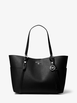 30T0SNXT3U - Sullivan Large Saffiano Leather Tote Bag BLACK/GREY